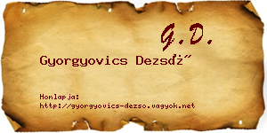 Gyorgyovics Dezső névjegykártya