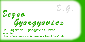 dezso gyorgyovics business card